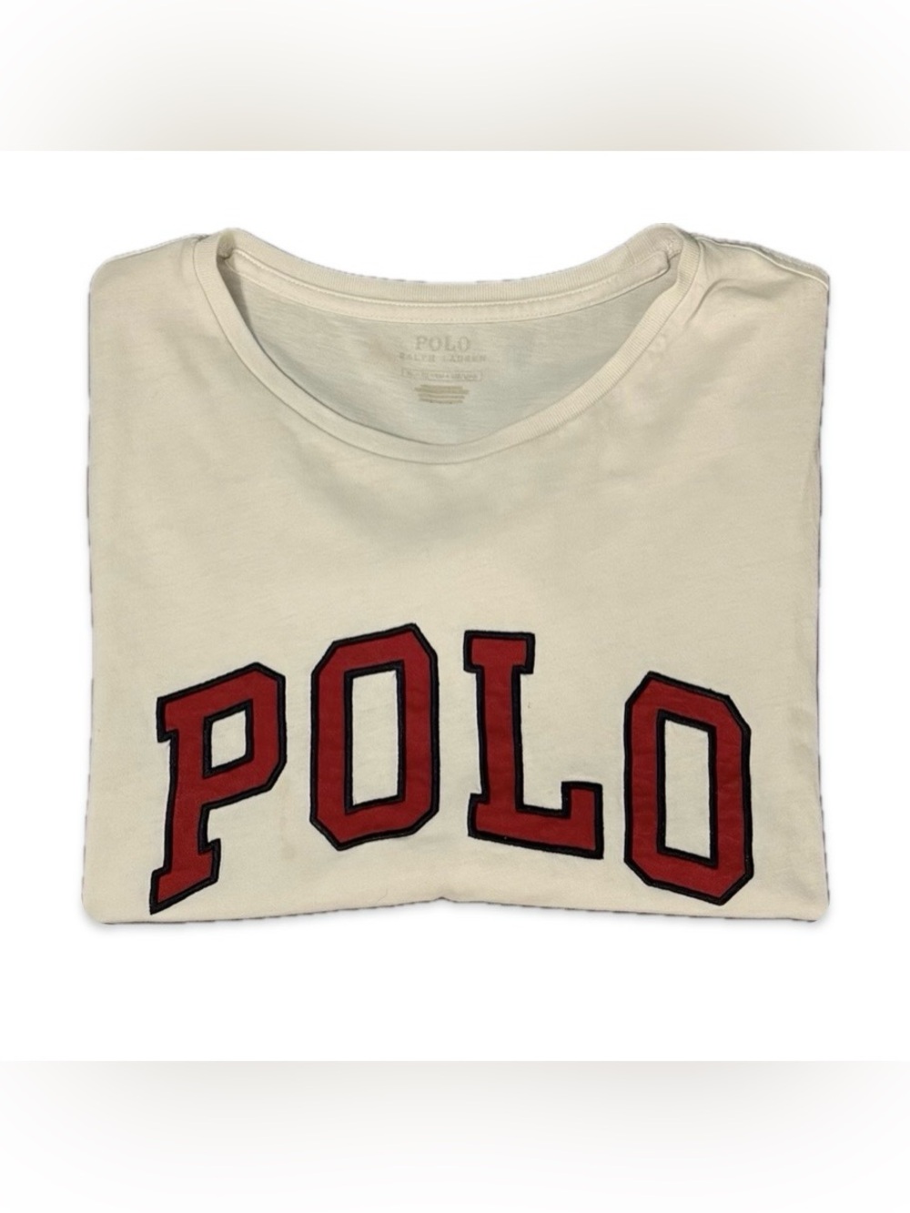 Polo Ralph Lauren White Graphic Logo T-Shirt USA Flag Sleeve